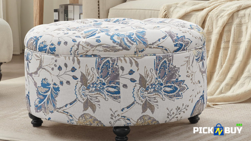 FUAMORA 30-Inch Round Storage Ottoman Best Round Ottomans